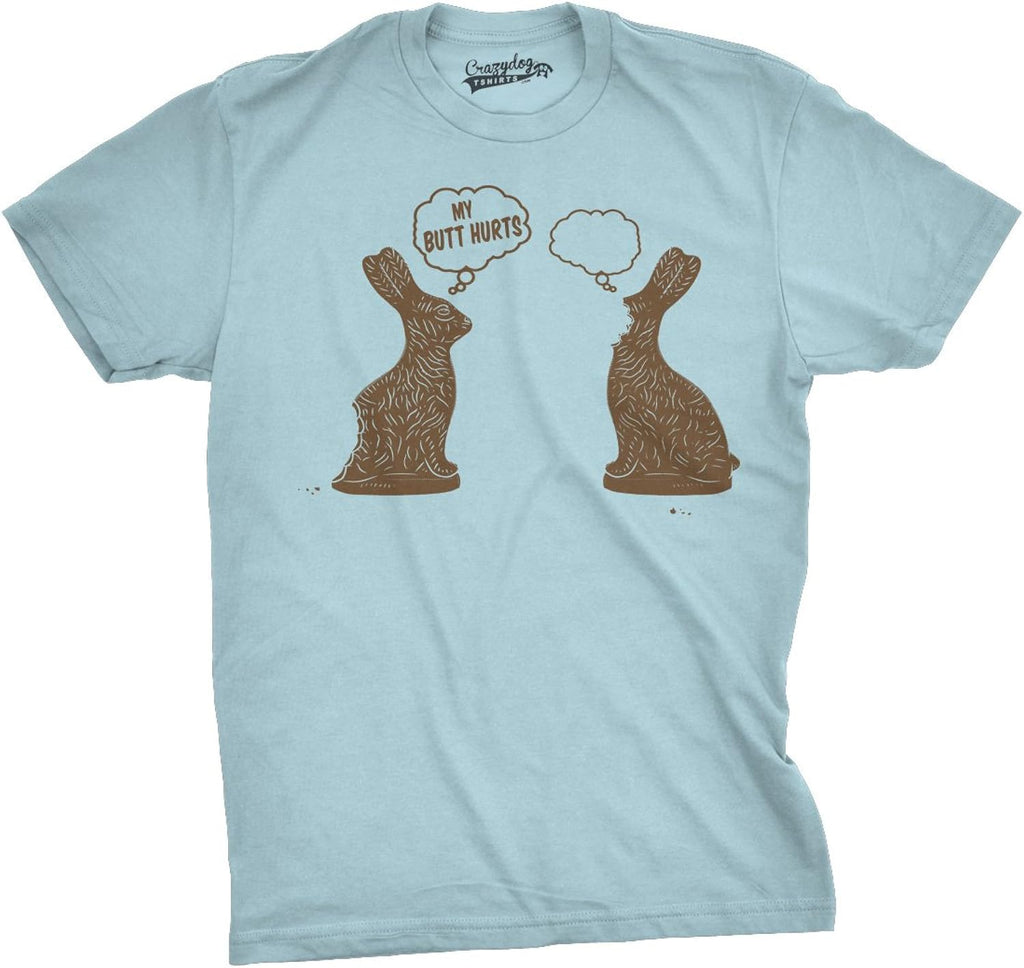 Mens Faceless Chocolate Bunny Funny Half Eaten Easter Gift Adult Gift T Shirt