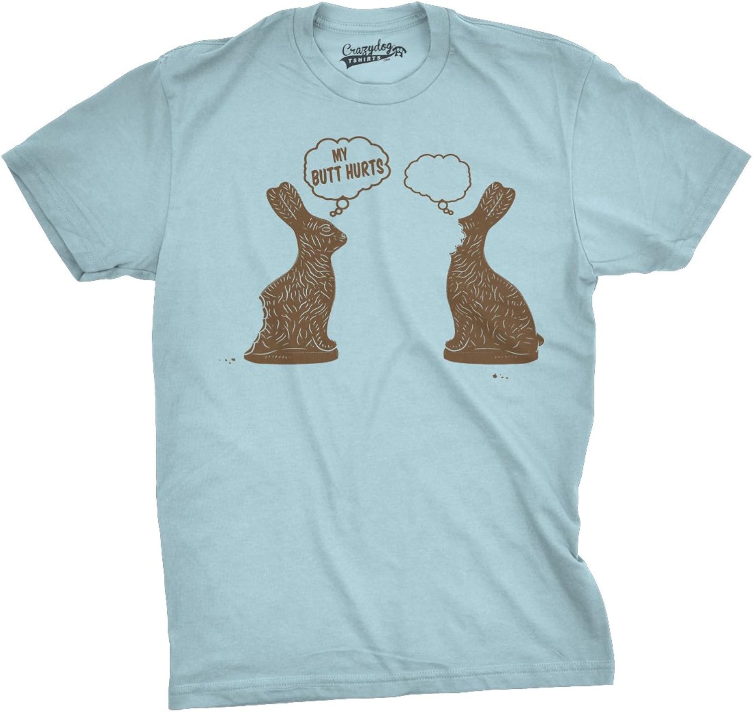 Mens Faceless Chocolate Bunny Funny Half Eaten Easter Gift Adult Gift T Shirt