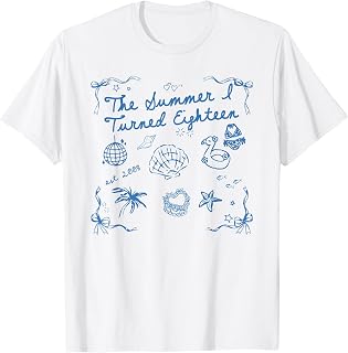 Summer I Turned Eighteen Year Old Est 2008 18th Birthday T-Shirt