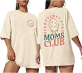Overstimulated Moms Club Shirt for Women Funny Oversized Mom Shirts Antisocial Aesthetic Trendy Graphic Tee Tops