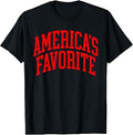 America Favorite Red Varsity Patriotic Lettering T-Shirt