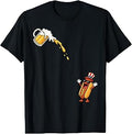 Hotdog Beer Chug Funny Uncle Sam Hotdog Beer 4th of July T-Shirt