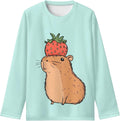 Girls Long Sleeve Shirts Casual Crewneck Soft T-shirts for Girls 3-16 Years Old