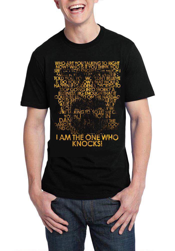 I Am The One Who Knocks Black Half Sleeve T-Shirt Hoodie, Sweatshirt | PureTeeCo.com