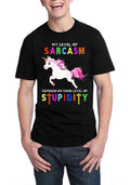 My Level Of Sarcasm Depend On Your Level Of Stupidity Black Half Sleeve T-Shirt Hoodie, Sweatshirt | PureTeeCo.com