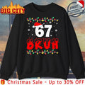 67 Bruh Six Seven santa hat and light christmas shirt