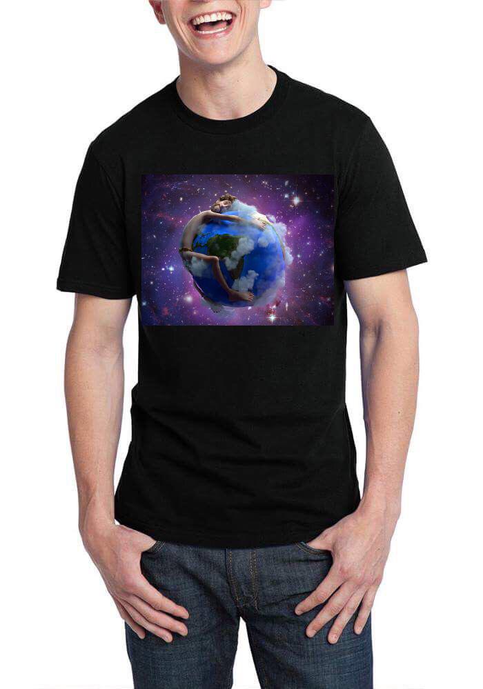 The Earth Half Sleeve Black T-Shirt Hoodie, Sweatshirt | PureTeeCo.com