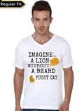 Imagine A Lion Without A Beard Pussy Cat V-Neck T-Shirt Hoodie, Sweatshirt | PureTeeCo.com