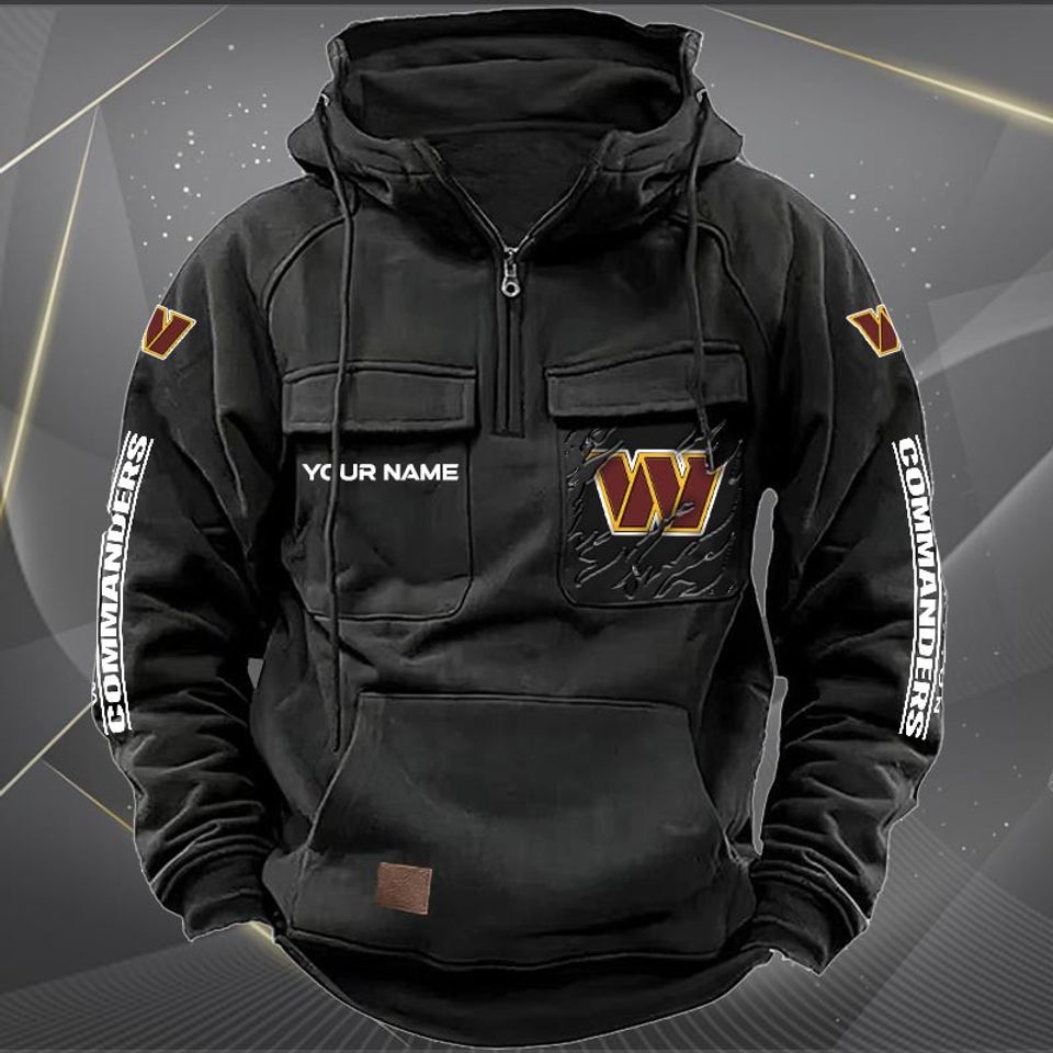 Washington Commanders Custom Name Cargo Hoodie