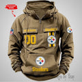 Pittsburgh Steeler Vintage Men Hoodies With Custom Name & Number