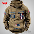 NE Patriots Vintage Men Hoodies With Custom Name & Number