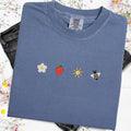 Strawberry Sun Flower Bee Embroidered T-Shirt Nature Tee