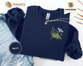 Space Frog Sweatshirt, Cute Satellite Embroidered Gift