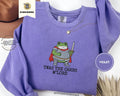 Embroidered Crewneck Sweatshirt – Twas The Carbs My Lord, Knight Frog, DND Ren Faire Humor