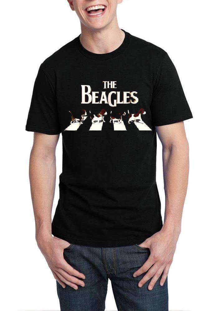 The Beagles Half Sleeve Black T-Shirt Hoodie, Sweatshirt | PureTeeCo.com
