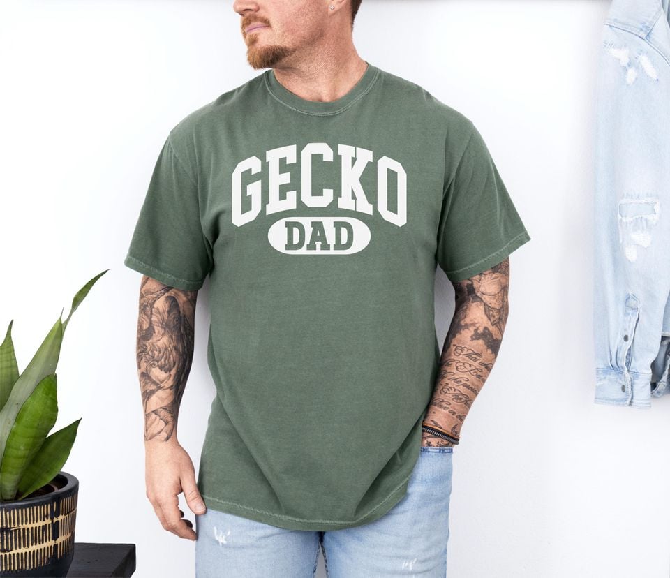 Gecko Dad Shirt, Comfort Colors Gecko Tee, Gift for Reptile Lovers, Proud Lizard Dad Pet Parent Gift