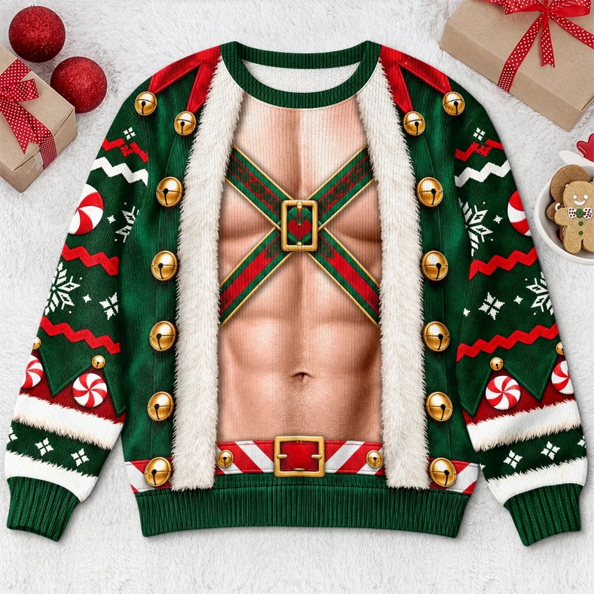Custom His and Hers Holiday Outfit Christmas Gifts for Couples - Personalized Ugly Sweatshirt
