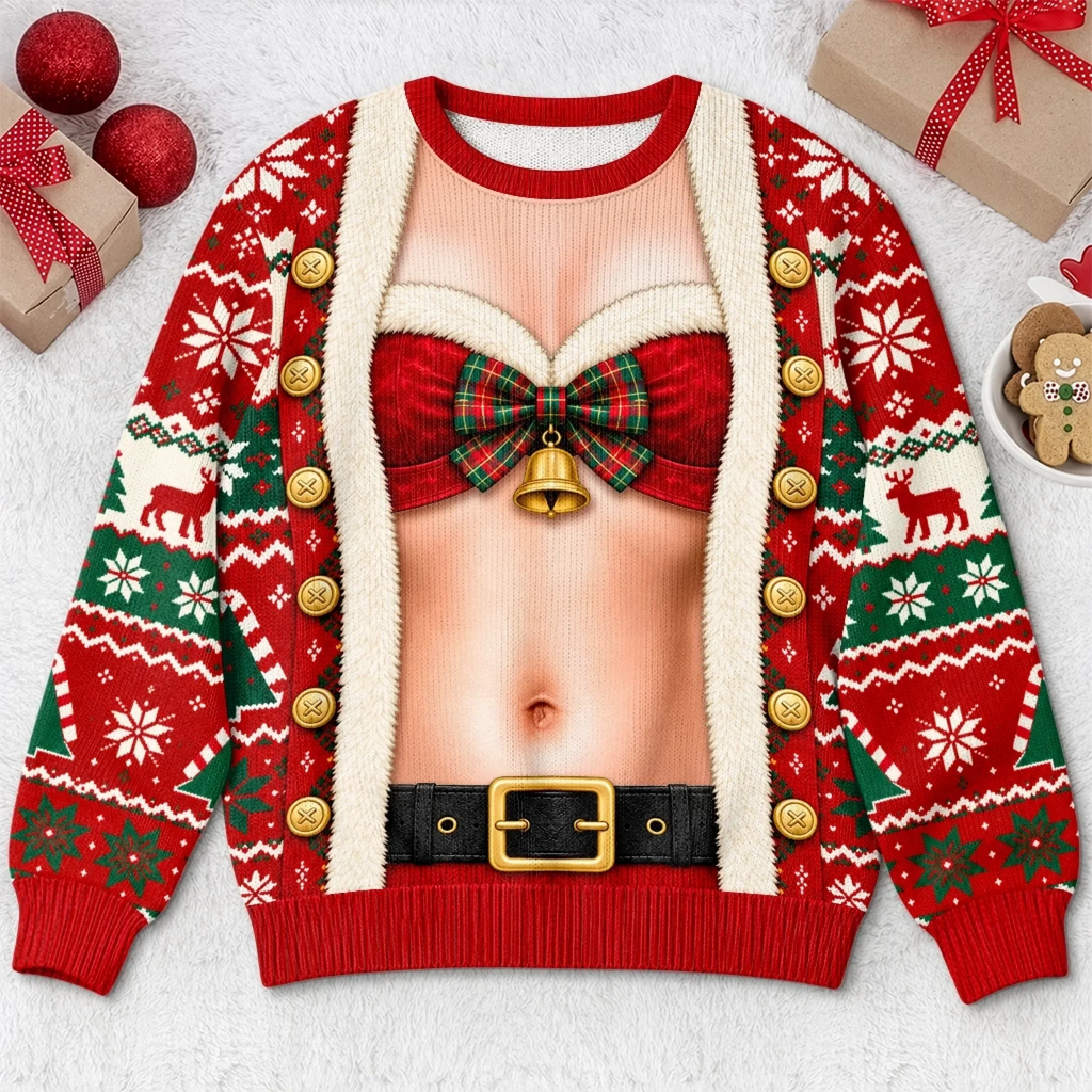 Custom Festive Elf Costume Christmas Gifts - Personalized Ugly Sweatshirt