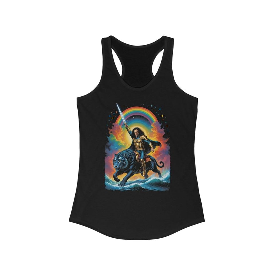 Ronnie James Dio Ride The Tiger Women's Ideal Racerback Tank Top