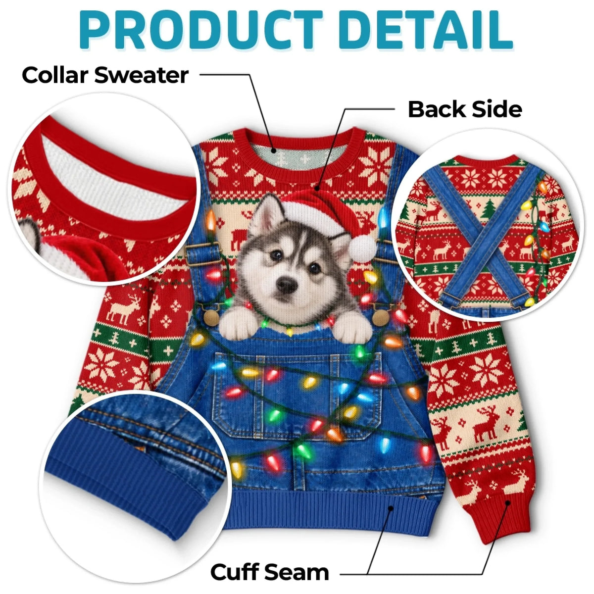 Custom Photo Ugly Sweatshirt - Personalized Christmas Birthday Gifts For Dog Cat Lovers, Dog Dad And Mom, Cat Owners - Keeping Christmas Extra Fluffy