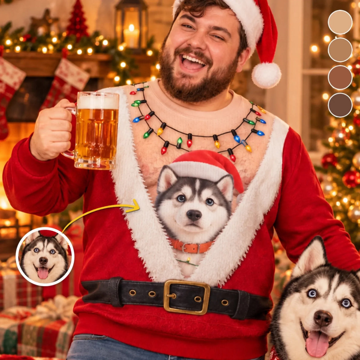 Custom Photo Ugly Sweatshirt - Personalized Christmas Birthday Gifts For Dog Cat Lovers, Dog Dad And Mom, Cat Owners - Furry Little Christmas Helpers