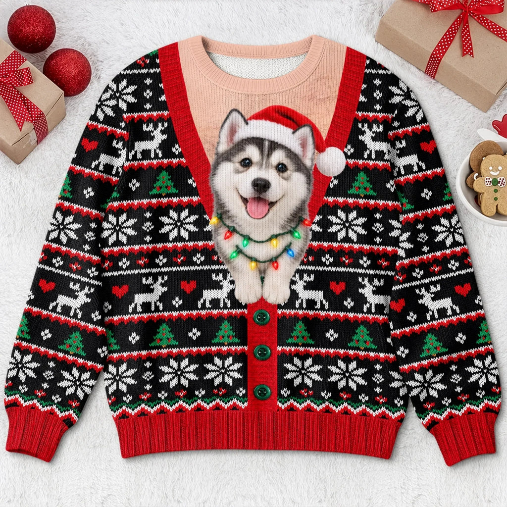 Custom Photo Ugly Sweatshirt - Personalized Christmas Birthday Gifts For Dog Cat Lovers, Dog Dad And Mom, Cat Owners - Making Christmas More Pawfect