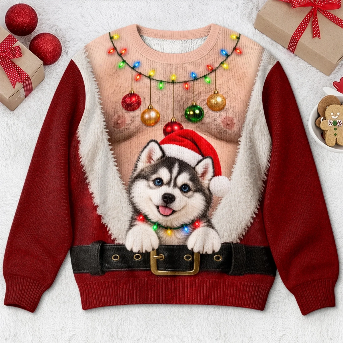Custom Funny Pet Photo Christmas Gifts For Dog And Cat Lovers - Personalized Ugly Sweatshirt