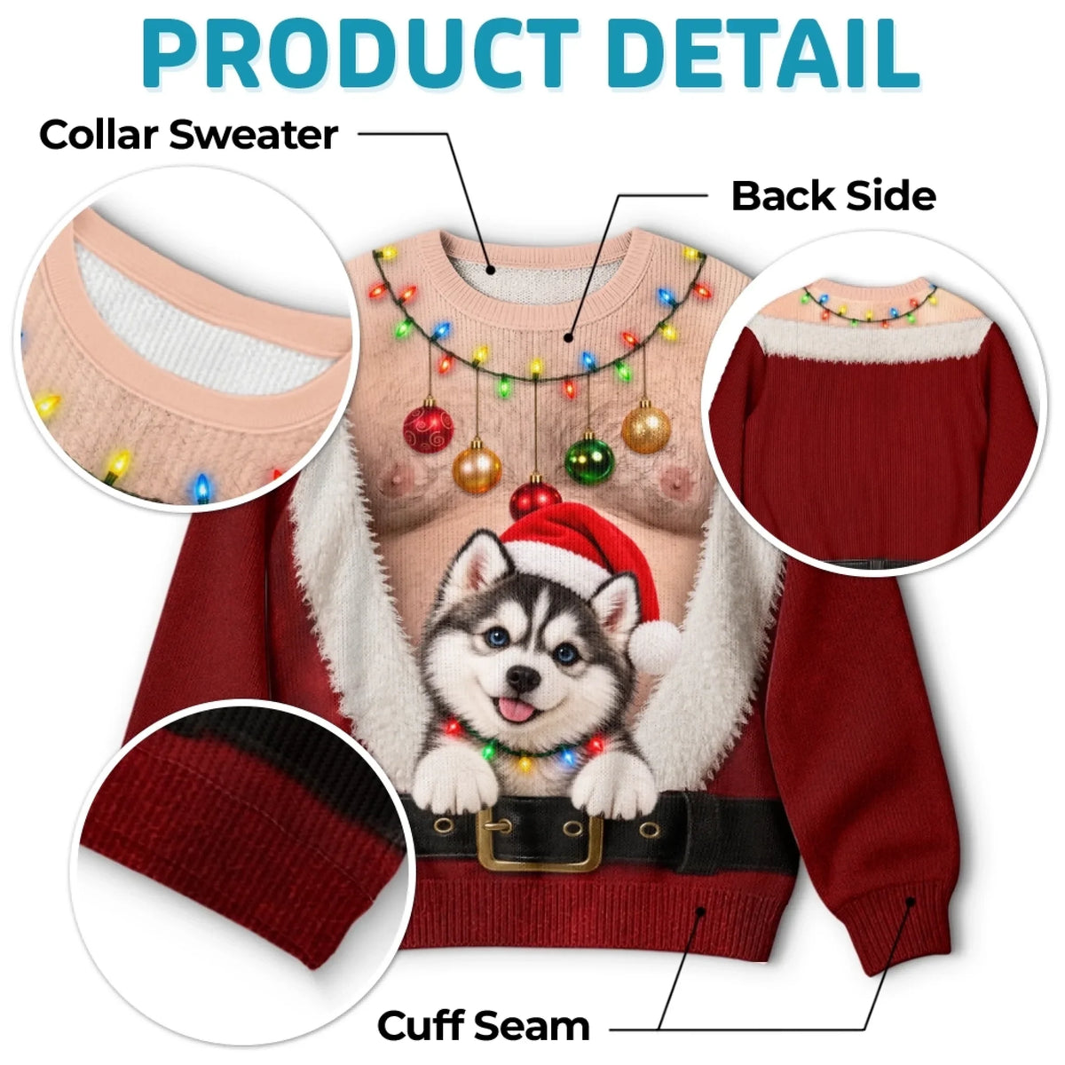 Custom Funny Pet Photo Christmas Gifts For Dog And Cat Lovers - Personalized Ugly Sweatshirt