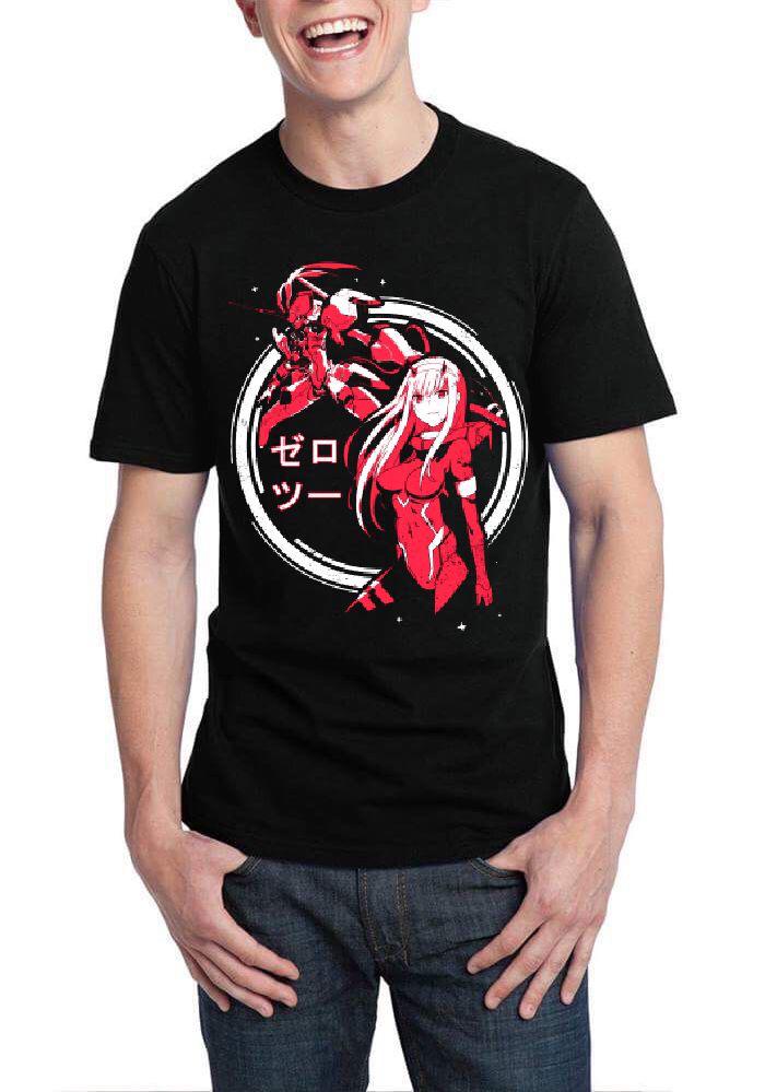 Zero Two â€“ Strelitzia | Black Half Sleeve T-Shirt Hoodie, Sweatshirt | PureTeeCo.com