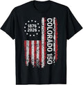 Colorado 150 Years American Flag 4th of July America T-Shirt