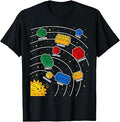Boys Space Planet Master Builder Kids Building Blocks T-Shirt
