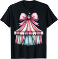Coquette Bow Circus Carnival Pink Ribbon Mom Mothers Day T-Shirt
