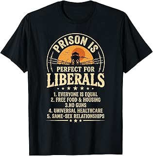 Vintage Prison is Perfect for Liberals Quote for Men Women T-Shirt