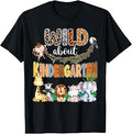 Wild About Kindergarten Teacher Leopard Print Safari Animal T-Shirt
