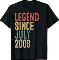 Legend Since July 2008 18th Birthday Boy Girl 18 Year Old T-Shirt