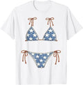 USA Bikini Red White July 4th Blue Vacation Summer Swimsuit T-Shirt