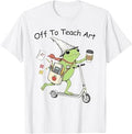 Off to Teach Art Teacher Frog Funny Back to School T-Shirt