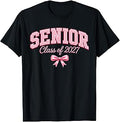 Senior 2027 Class of 2027 Coquette Pink Bow Graduation 2027 T-Shirt
