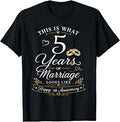5 Years of Marriage Looks Like Happy 5th Anniversary Couples T-Shirt