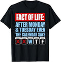 Fact of Life Calendar Says WTF Workweek Calendar Humor T-Shirt