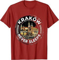 KrakÃ³w Never Sleeps Vintage Skyline Design T-Shirt