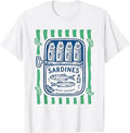 Les Sardines Fisherman Aesthetic Coastal Sardine Tinned Fish T-Shirt