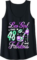 Womens Leo Girl Over 48 Years Old and Fabulous Birthday Tank Top