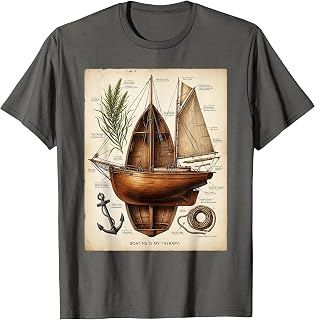 Boating Is My Therapy Boat Lover Design T-Shirt