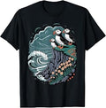 Atlantic Cliffs Puffins Seabird Bird Watching T-Shirt