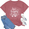 Happy Easter Shirt for Women:Funny Easter Bunny Gnome Graphic T-Shirt