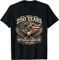 Vintage 250 Years One Nation Under God 1776-2026 4th of July T-Shirt