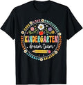 Retro Groovy Kindergarten Teacher Team Back to School Womens T-Shirt