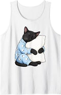 Black Cat Sleeping in Cute Pajamas Sleep Tank Top