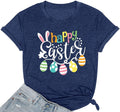 Easter Shirt for Women Happy Easter Egg Tee Cute Bunny Rabbit Graphic Funny Letter Print Casual Short Sleeves Tee Tops